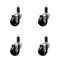 Service Caster 3'' Soft Rubber Wheel Swivel 1-1/4'' Expanding Stem Caster Set, 4PK SCC-EX20S314-SRS-114-4 - alternate 1